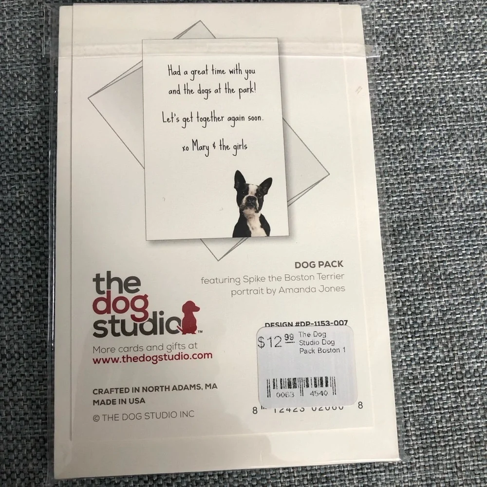 The dog studio Boston Terrier Six Flat Blank Correspondence Cards and Envelopes